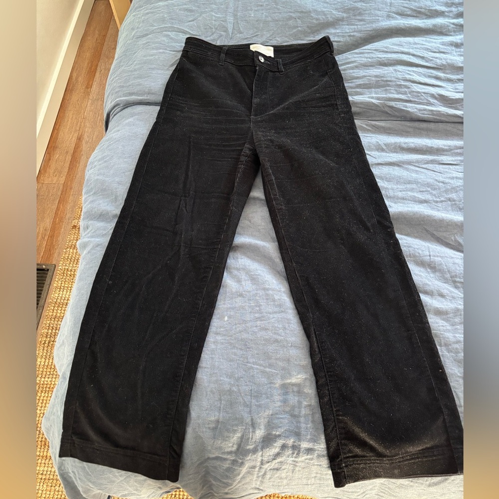 Everlane Black Corduroy Wide Leg Pant